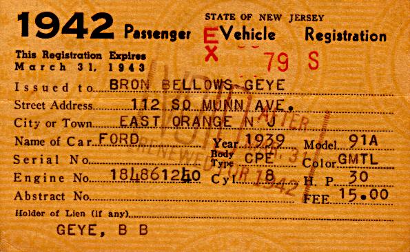 NJ Registration 1943